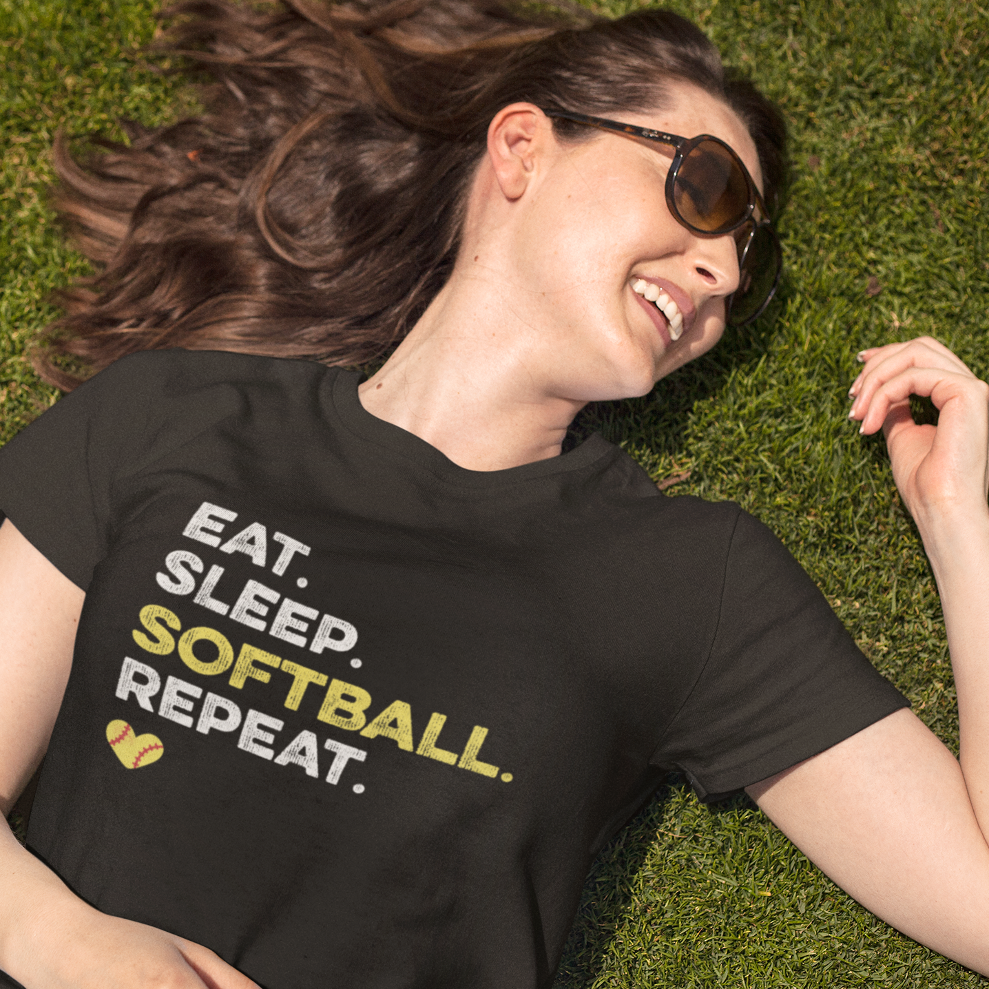 EAT. SLEEP. SOFTBALL. REPEAT. - T-SHIRT